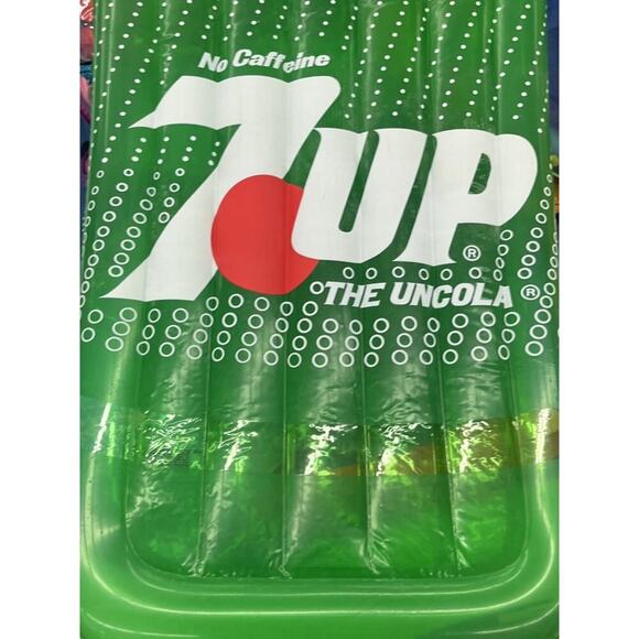 VTG Seven 7 Up Bottle 6 Ft. Inflatable Air Mattress Pool Beach Float Soda Water - Picture 5 of 5